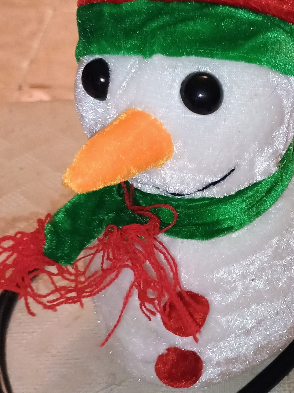 Festive White Snowman Plush Decoration